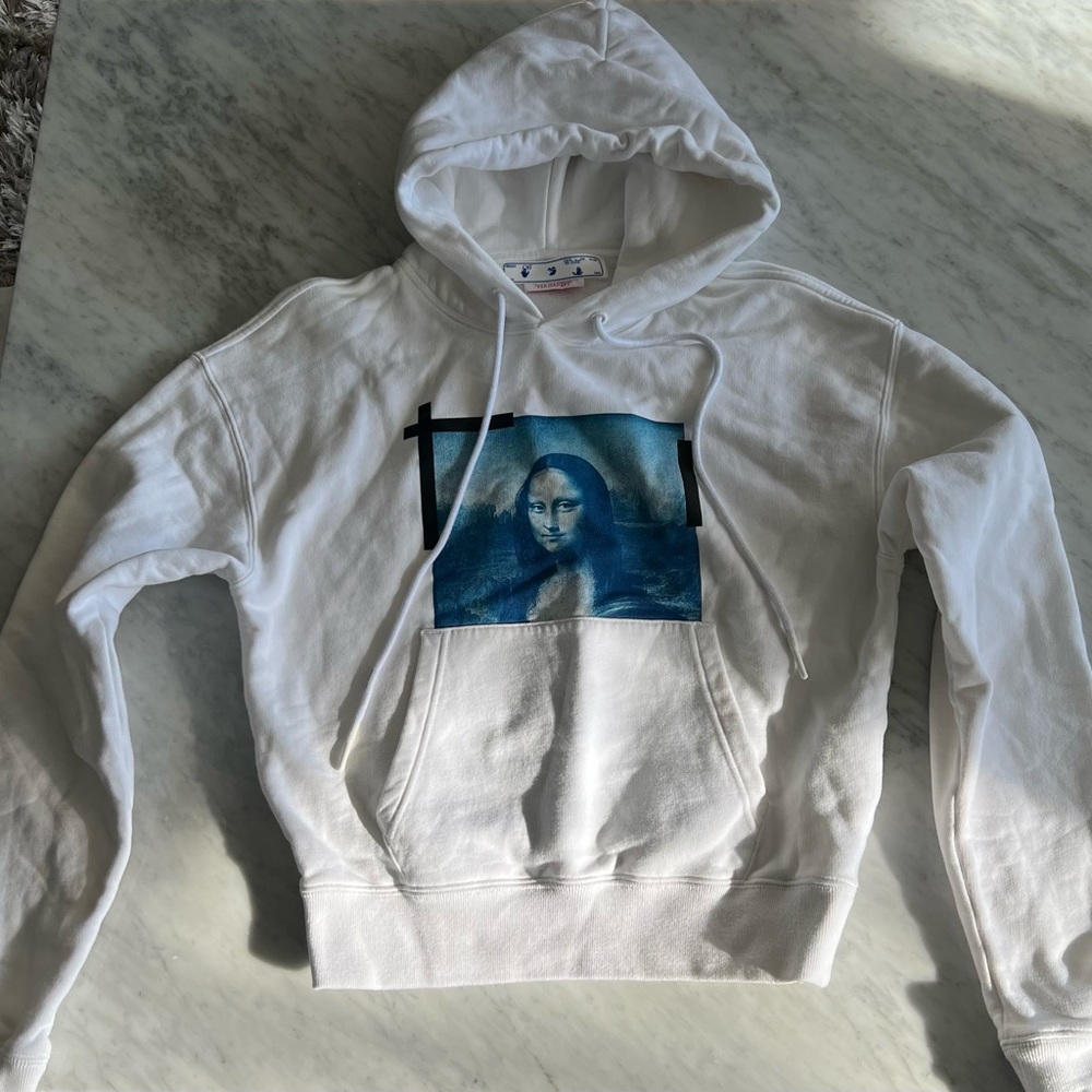 EUC Authentic Off-White Hoodie RARE White Mona Lisa XXS